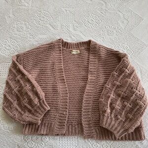 Bell sleeve cardigan cropped big sleeves